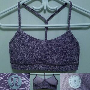 Lululemon Flow Y Bra 6 Small Nulu Arabesque Smoky QuartzSports Antoinette